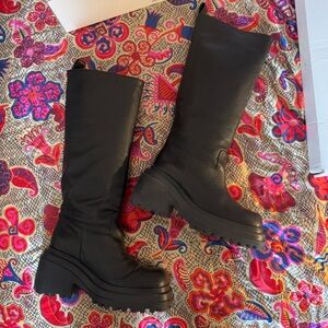 L’Intervalle Black Leather Knee High Boots Size 38
